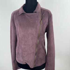Eden society mauve soft Moto Jacket with Asymmetrical Zipper women’s large